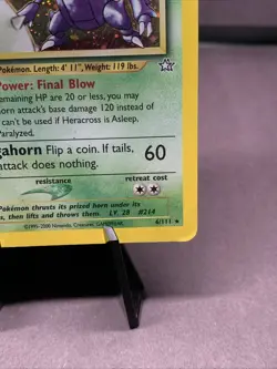 Pokemon TCG 1st Edition Heracross 6/111 Neo Genesis Holo Rare WOTC VTG 2000 - Image 4