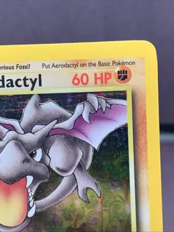 Pokemon TCG 1st Edition Aerodactyl 1/62 Holo Rare Fossil Set VTG WOTC 1999 - Image 3