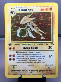 Pokemon TCG 1st Edition Kabutops Fossil Set 9/62 Holo Rare WOTC VTG 1999 - Image 1