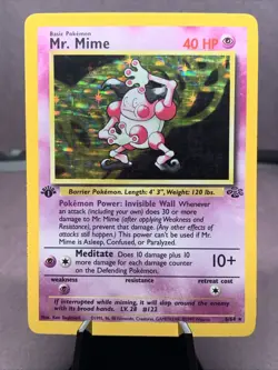 Pokemon TCG 1st Edition Mr. Mime 6/64 Jungle Holo Rare VTG 1999 WOTC - Image 1
