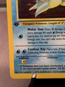 Pokemon TCG 1st Edition Lapras 10/62 Fossil Set Holo Rare WOTC VTG 1999 - Image 5