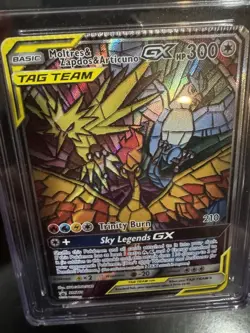 Pokemon TCG Moltres Zapdos Articuno GX SM210 ERROR Crimp Cgc 9 - Image 1