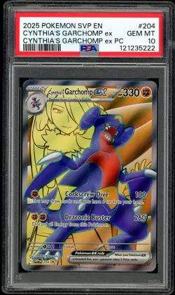 Cynthia's Garchomp EX PSA 10 - 2025 Pokemon SV Black Star Promo #SVP204 - Image 1