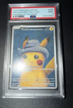 2023 POKEMON SVP EN-SV BLACK STAR PROMO #085 PIKACHU WITH GREY FELT HAT PSA 9 - Image 3