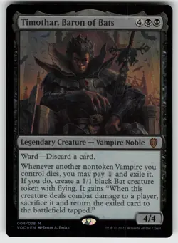 Timothar, Baron of Bats Foil M Commander: Innistrad: Crimson Vow 4 MTG - Image 1