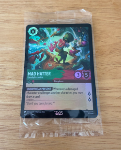 Disney D23 Gold Member 2026 Lorcana Mad Hatter Foil Promo Card Sealed New - Image 1