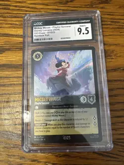 DISNEY LORCANA D23 2024 Exclusive Mickey Mouse Playful Sorcerer FOIL CGC 9.5 - Image 1