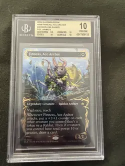 Finneas Ace Archer Bloomburrow MTG Card 348 BGS 10 Borderless Raised Foil - Image 1