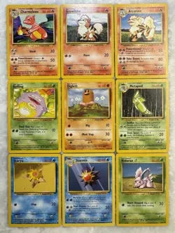 Pokemon Base Set Lot of 9 Unique Cards - Vintage - Nr Mint+ Charmeleon Arcanine - Image 1