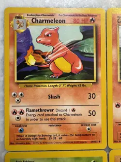 Pokemon Base Set Lot of 9 Unique Cards - Vintage - Nr Mint+ Charmeleon Arcanine - Image 2