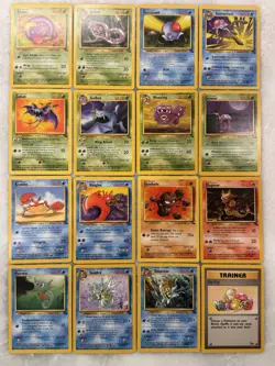Pokemon Lot of 16 Cards Fossil - Vintage All Unique TCG - Arbok Golbat NrMt - Image 1