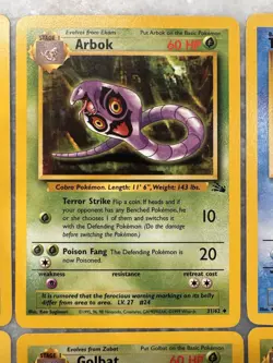 Pokemon Lot of 16 Cards Fossil - Vintage All Unique TCG - Arbok Golbat NrMt - Image 4