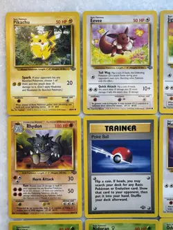 Lot Of 27 Unique Pokemon Jungle Cards - Pikachu, Jigglypuff, Eevee, More - NrMt - Image 2