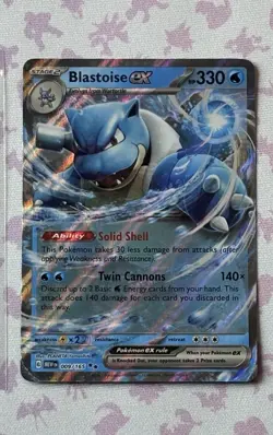 Pokemon TCG Blastoise EX Holo Card 009/165 Scarlet & Violet 151 NM - Image 2
