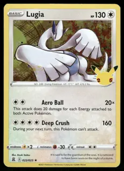 Pokemon Cards Lugia 022/025 Celebrations Rare LP *2 - Image 1