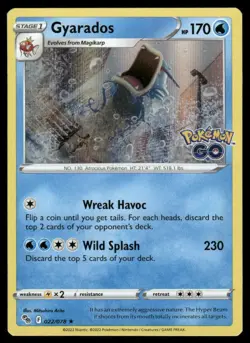 Pokemon Cards Gyarados 022/078 Pokemon GO Holo Rare NM - Image 1