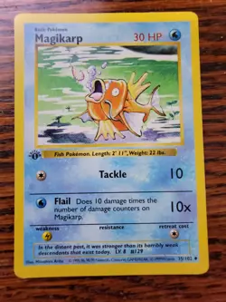 Pokemon Card - Magikarp 1st Edition Base Set (Shadowless) 35/102 Uncommon WOTC - Image 1
