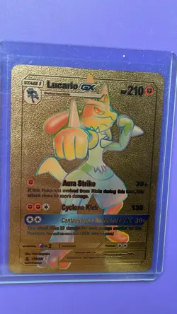 Pokemon Lucario GX 135/131 Full Art Gold Foil Card 2018 210 HP - Image 1