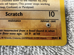 1999 Pokemon TGC Fossil Set 1st Edition Kabuto Card 50/62 LP/MP - Image 4