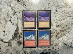 Mtg Snow-Covered Lands x4 - Magic the Gathering Ice Age Snow Covered Lands Mp-Hp - Image 1