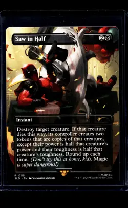 MTG Magic The Gathering SLD Secret Lair Deadpool Borderless #1755 Saw in Half - Image 1