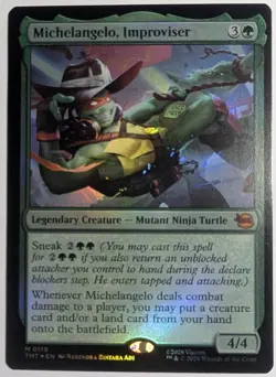 Michelangelo, Improviser Foil x1 Teenage Mutant Ninja Turtles Mtg LP/NM - Image 1