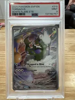 PSA 9 MINT Pokemon 2025 Scarlet & Violet Tornadus SVP210 White Flare Promo - Image 1