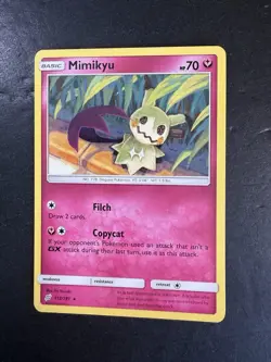 Pokemon TCG Sun & Moon: Team Up NON Holo Rare Mimikyu 112/181 LP - Image 1