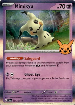 MIMIKYU 097/193 HOLO RARE TRICK OR TRADE BOOSTER 2023 POKEMON HOLO LP B - Image 1