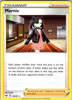 Marnie 169/202 Rare Regular SWSH: Base Set Pokemon TCG NM - Image 1