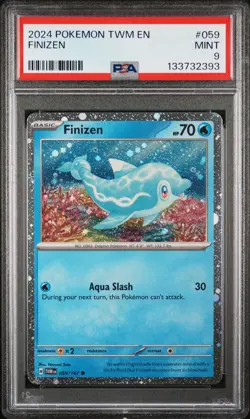 2024 POKEMON TWM EN-TWILIGHT MASQUERADE #059 FINIZEN PSA 9 - Image 1