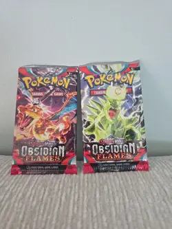 Pokemon TCG Scarlet & Violet — Obsidian Flames Booster Pack Lot Of 2 - Image 1