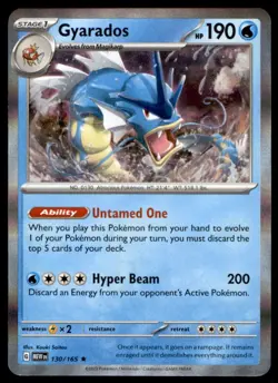 Gyarados 130/165 Rare 151 Pokemon Holo Lightly Played - Image 1