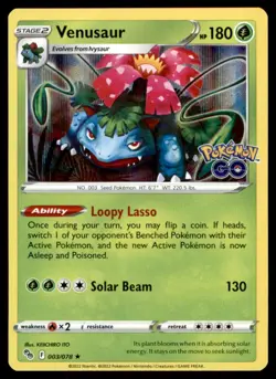 Venusaur 003/078 Holo Rare Pokemon GO Pokemon Holo Near Mint - Image 1