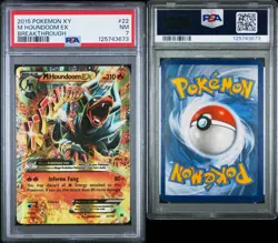 2015 POKEMON XY BREAKTHROUGH M HOUNDOOM EX #22 22/162 PSA 7 NM NEAR MINT - Image 2