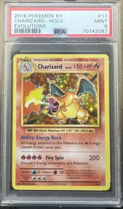 2016 Pokemon XY Evolutions Charizard Holo PSA 9 Mint #11/108 - Image 1