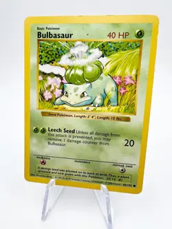 Pokemon TCG Bulbasaur (Shadowless) Base Set 44/102 Regular Common LP/MP - Image 1