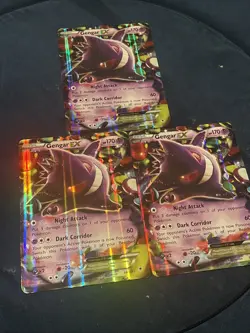 Pokemon 2014 Three XY Phantom Forces Gengar EX Jumbo, 34/199. Small Indent - Image 1