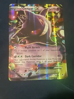 Pokemon 2014 Three XY Phantom Forces Gengar EX Jumbo, 34/199. Small Indent - Image 2