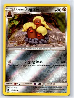 Alolan Dugtrio 123/214 Uncommon Lost Thunder Pokemon Reverse Holo NM/M - Image 1
