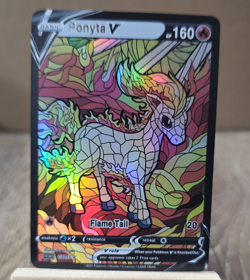 Pokemon Ponyta V stained glass FAN ART NON-TCG - Image 1