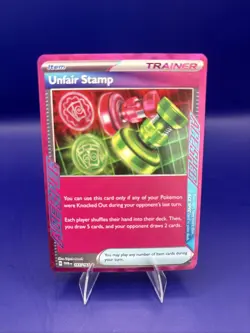 Pokemon TCG Twilight Masquerade Unfair Stamp Pink Trainer Ultra Rare 165/167 - Image 1
