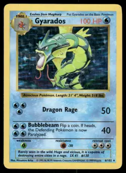 Gyarados 6/102 Base Set Shadowless Holo Holo Rare NM EBAY LIVE FRIDAY - Image 1