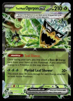 Teal Mask Ogerpon ex #12 - Ultra Rare - Pokemon Prismatic Evolutions - NM - Image 1