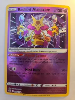 Radiant Alakazam 059/195 Radiant Rare Silver Tempest NM/M Pokemon - Image 1