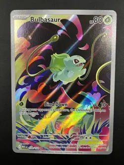 Pokemon Bulbasaur Illustration Rare Full Art 133/132 Me01 Holo 80 HP Card - Image 1