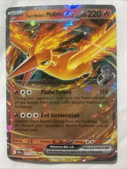 Pokemon TCG Team Rockets Moltres EX 031/182 Double Rare NM Card - Image 1