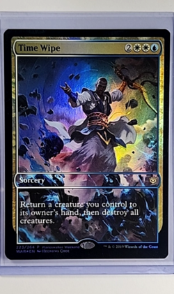 MTG Magic The Gathering PEP Planeswalker Event Full Art Promo Foil 223 Time Wipe - Image 1