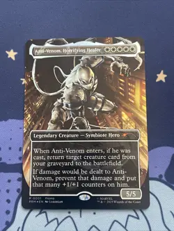 MTG Anti-Venom, Horrifying Healer 1 Media Promo Borderless Foil Marvel Legends - Image 1