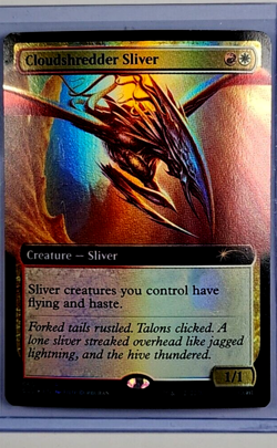2022 MTG Magic the Gathering Secret Lair Extended Art Foil Cloudshredder Sliver - Image 1